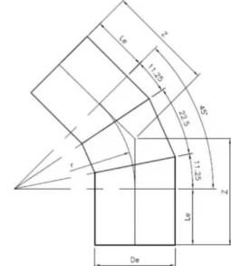 HDPE Segmented 45 Degree Bend
